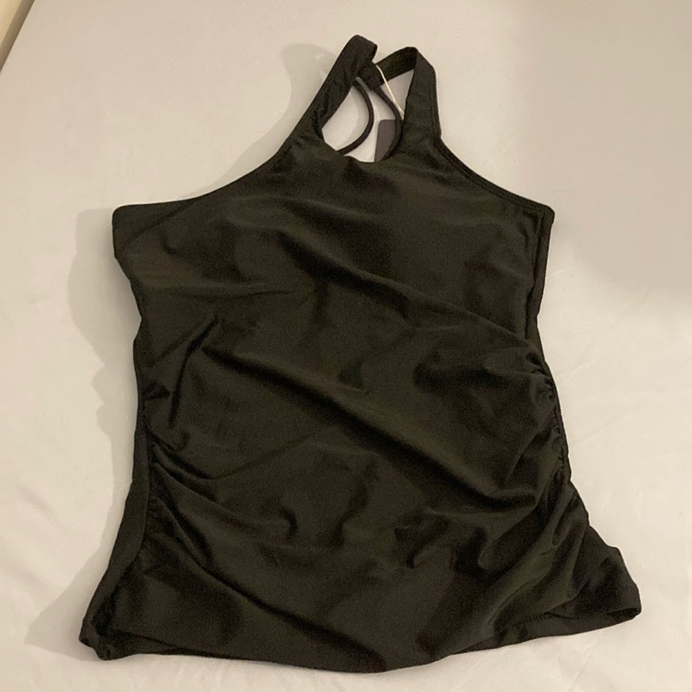 Black Halter Neck Swim Top